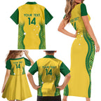 Custom Australia Opals Family Matching Short Sleeve Bodycon Dress and Hawaiian Shirt Indigenous Art