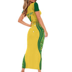 Custom Australia Opals Family Matching Short Sleeve Bodycon Dress and Hawaiian Shirt Indigenous Art