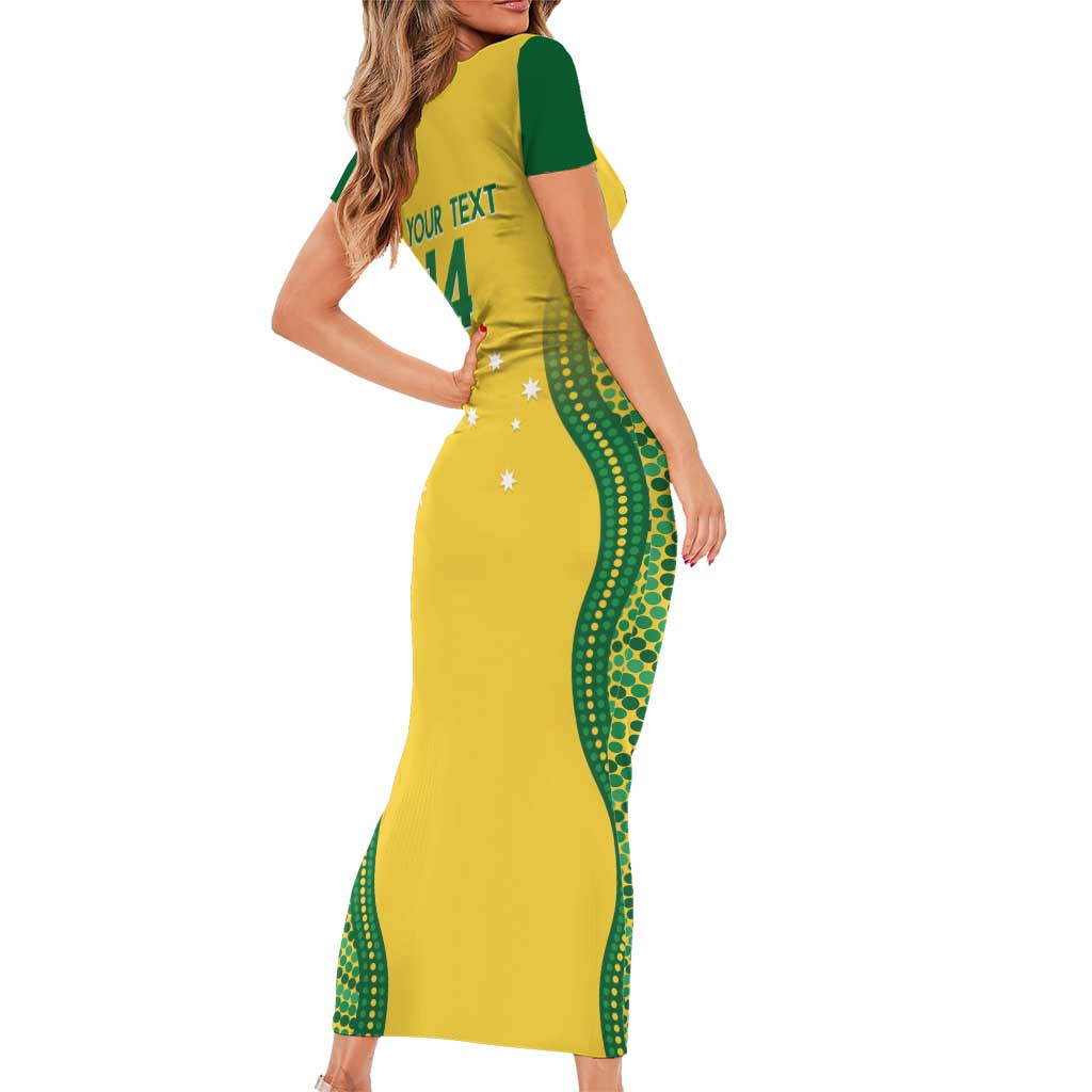 Custom Australia Opals Family Matching Short Sleeve Bodycon Dress and Hawaiian Shirt Indigenous Art