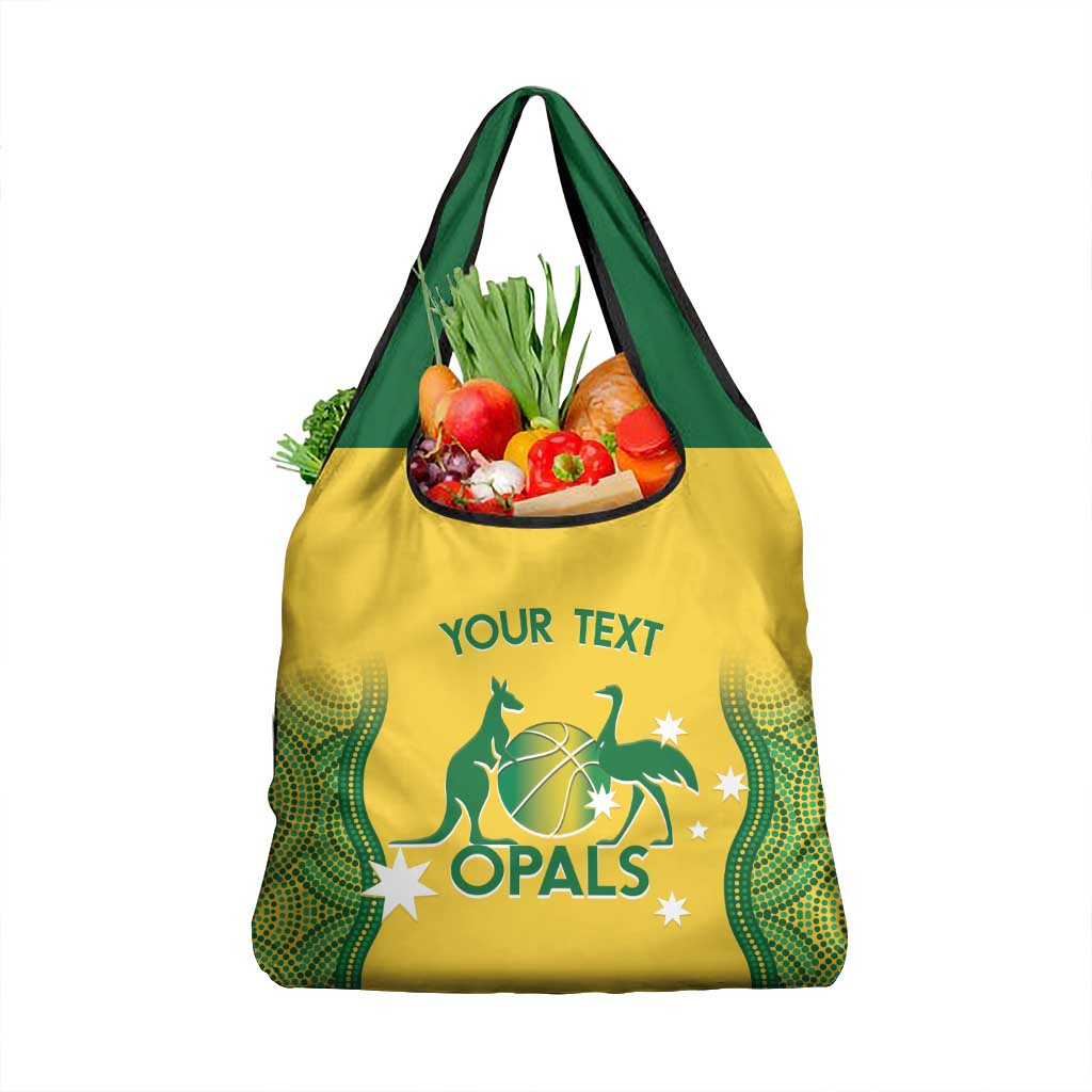 Custom Australia Opals Grocery Bag Indigenous Art