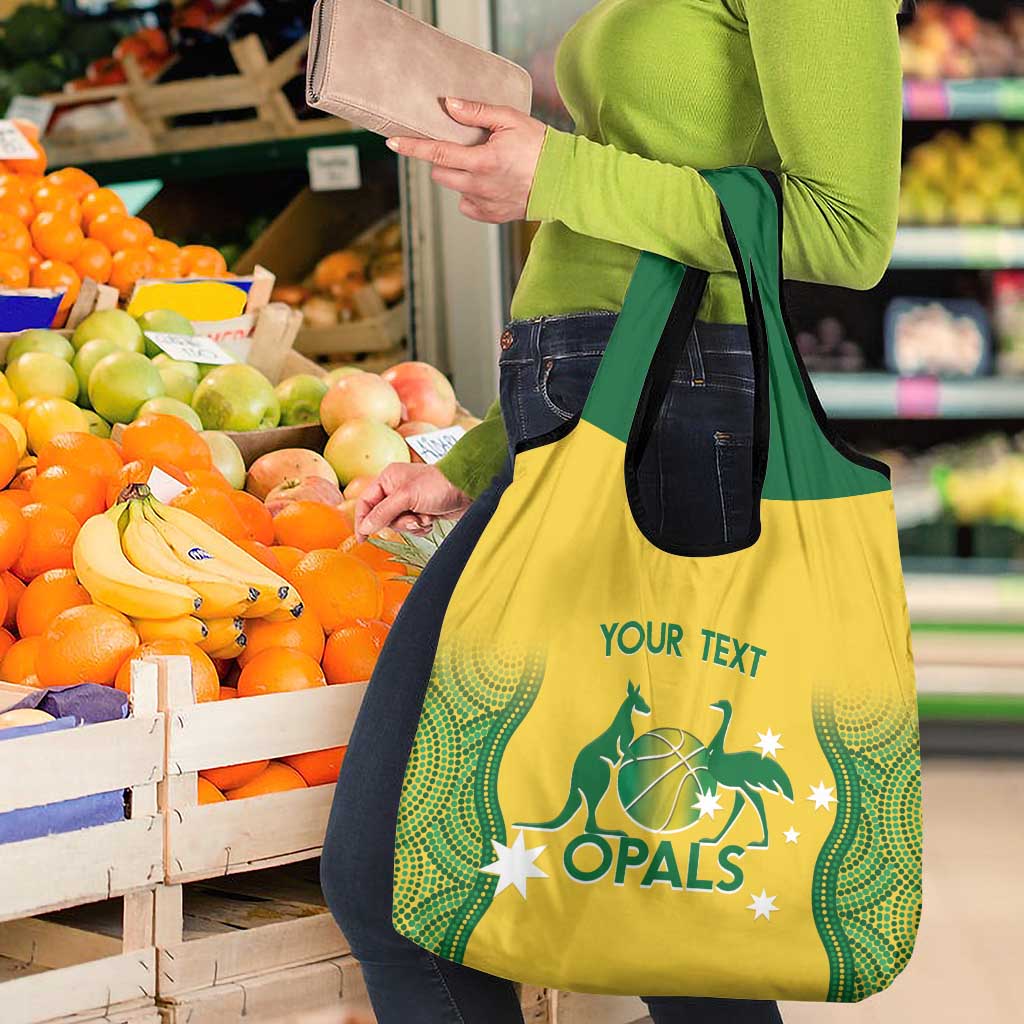 Custom Australia Opals Grocery Bag Indigenous Art