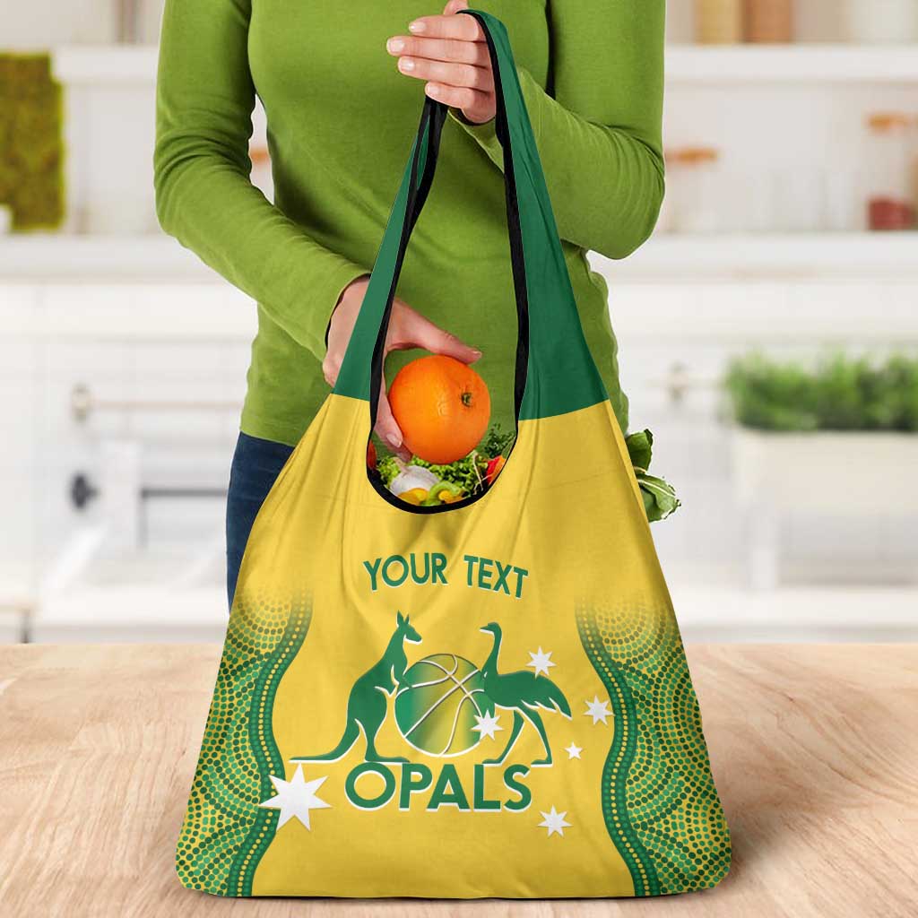 Custom Australia Opals Grocery Bag Indigenous Art
