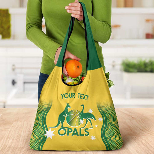 Custom Australia Opals Grocery Bag Indigenous Art