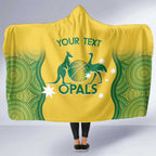 Custom Australia Opals Hooded Blanket Indigenous Art