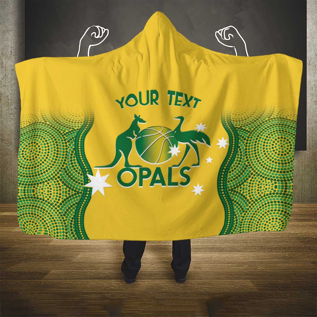 Custom Australia Opals Hooded Blanket Indigenous Art