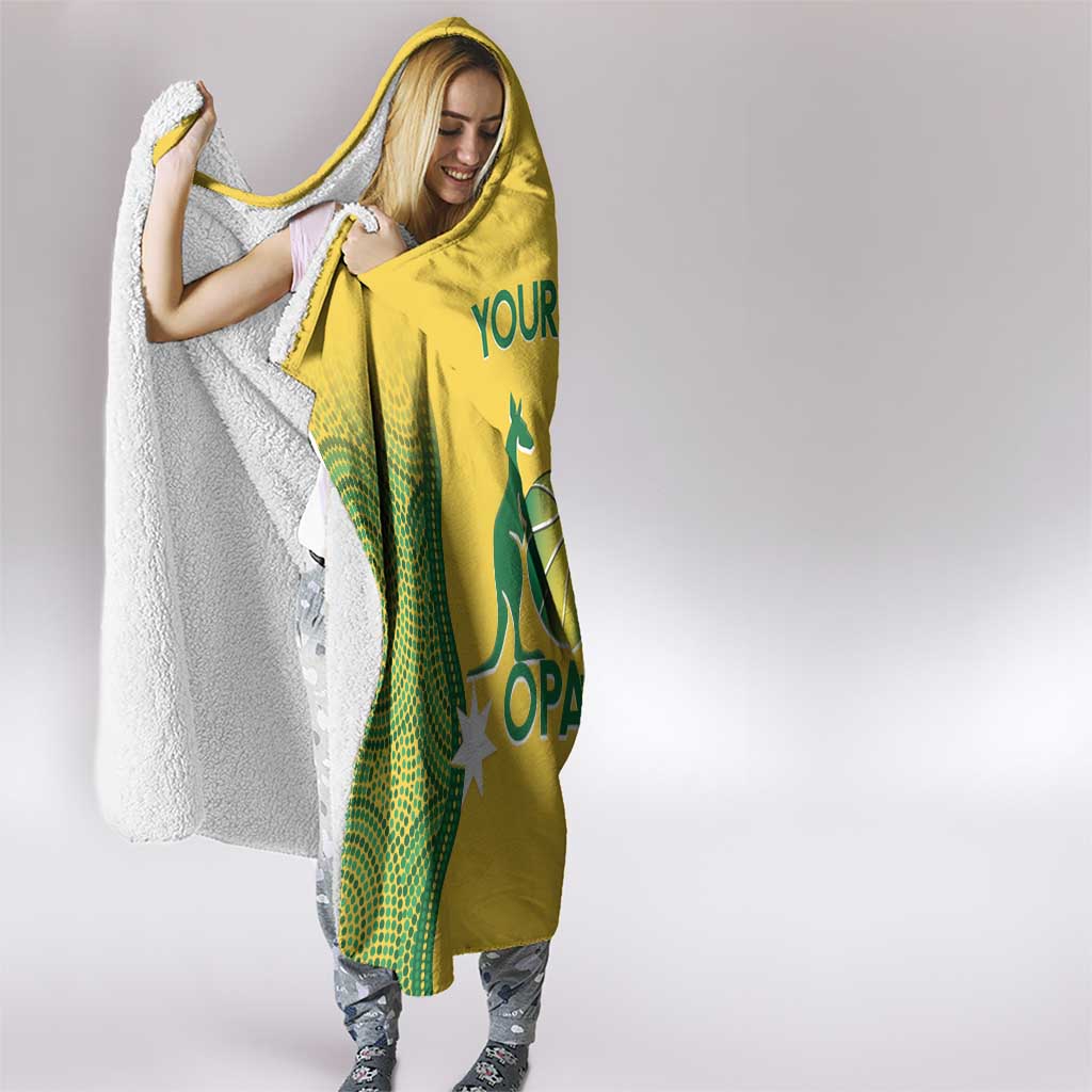Custom Australia Opals Hooded Blanket Indigenous Art