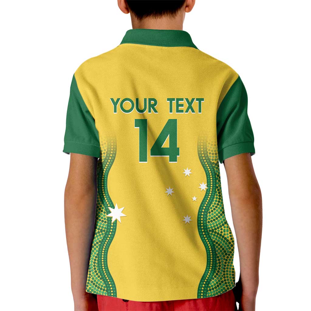 Custom Australia Opals Kid Polo Shirt Indigenous Art