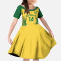 Custom Australia Opals Kid Short Sleeve Dress Indigenous Art