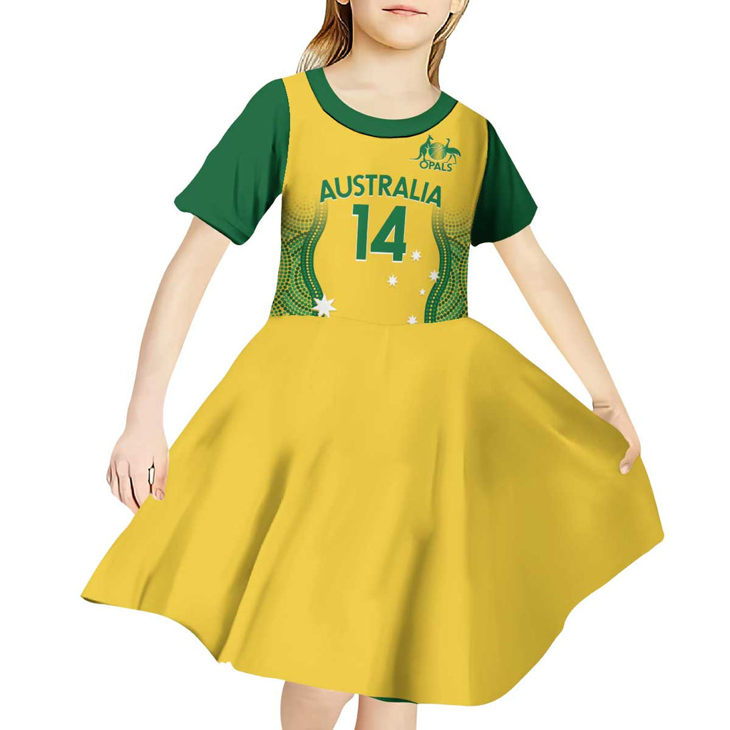 Custom Australia Opals Kid Short Sleeve Dress Indigenous Art