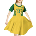Custom Australia Opals Kid Short Sleeve Dress Indigenous Art