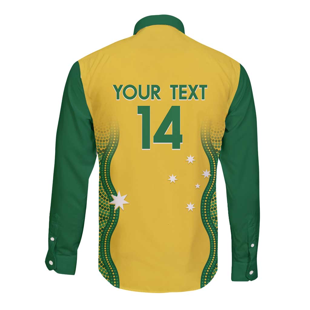 Custom Australia Opals Long Sleeve Button Shirt Indigenous Art