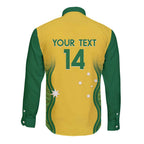 Custom Australia Opals Long Sleeve Button Shirt Indigenous Art