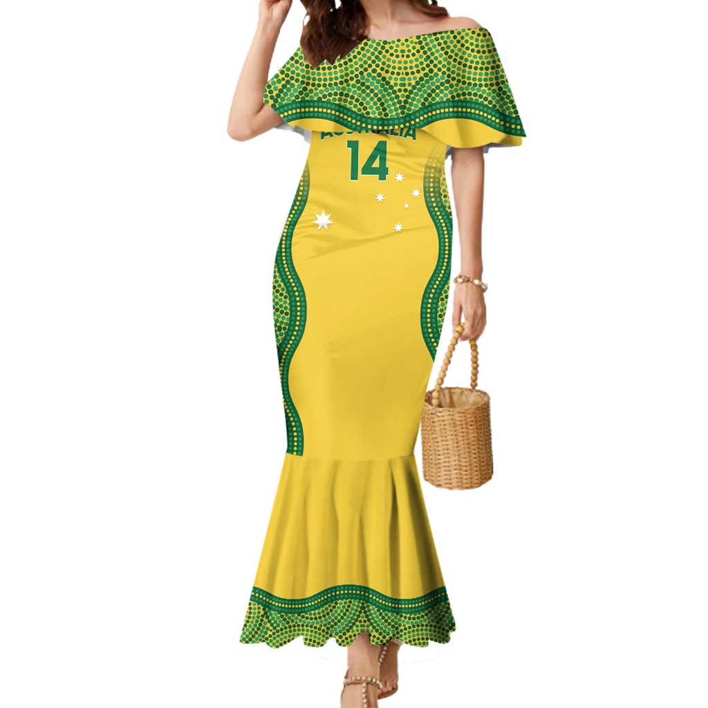 Custom Australia Opals Mermaid Dress Indigenous Art