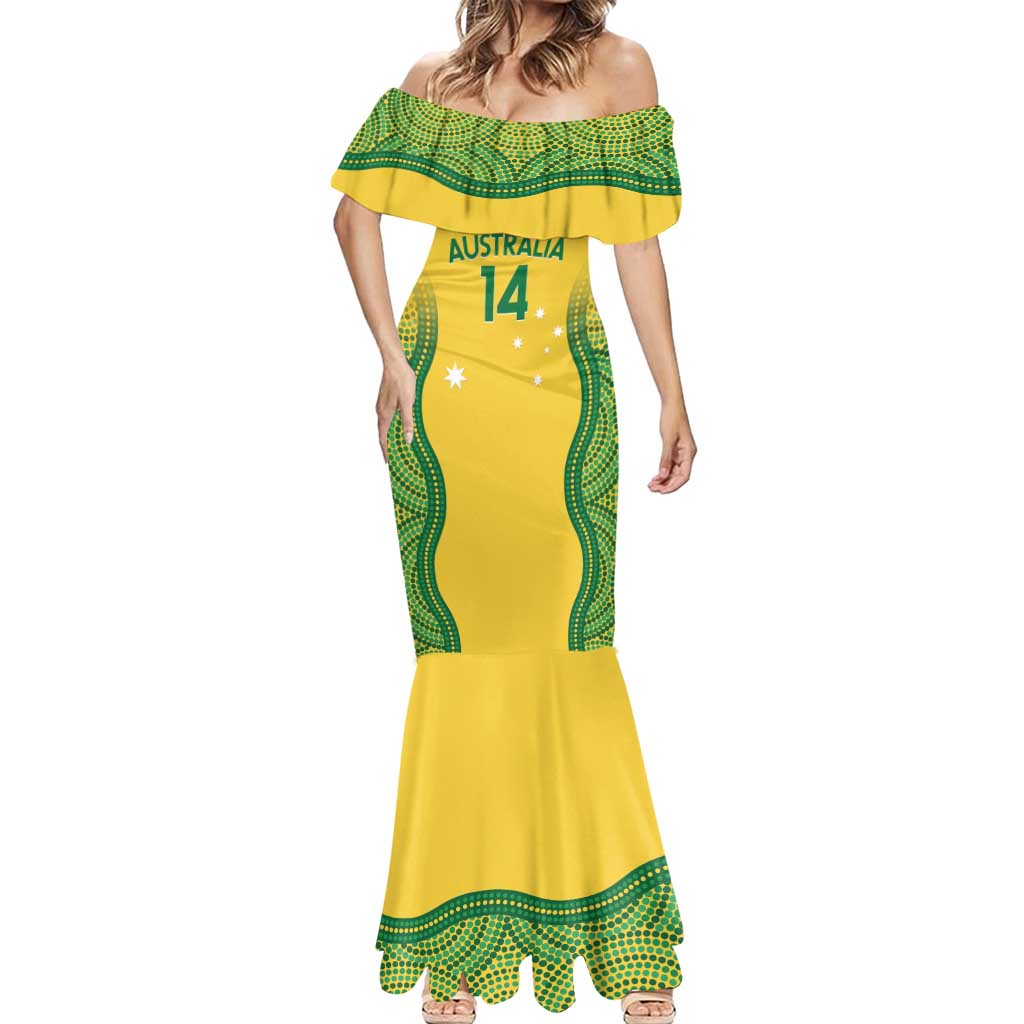 Custom Australia Opals Mermaid Dress Indigenous Art