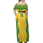 Custom Australia Opals Off Shoulder Maxi Dress Indigenous Art