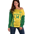 Custom Australia Opals Off Shoulder Sweater Indigenous Art