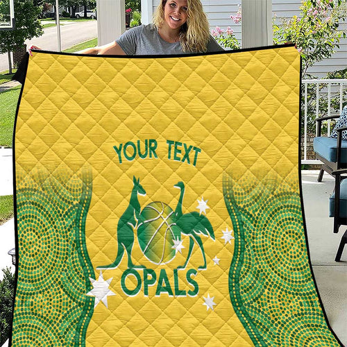 Custom Australia Opals Quilt Indigenous Art
