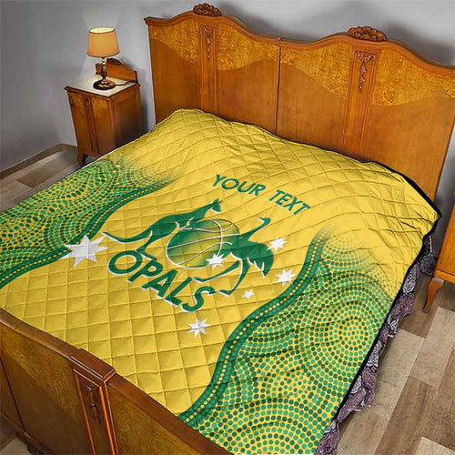 Custom Australia Opals Quilt Indigenous Art