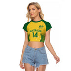 Custom Australia Opals Raglan Cropped T Shirt Indigenous Art