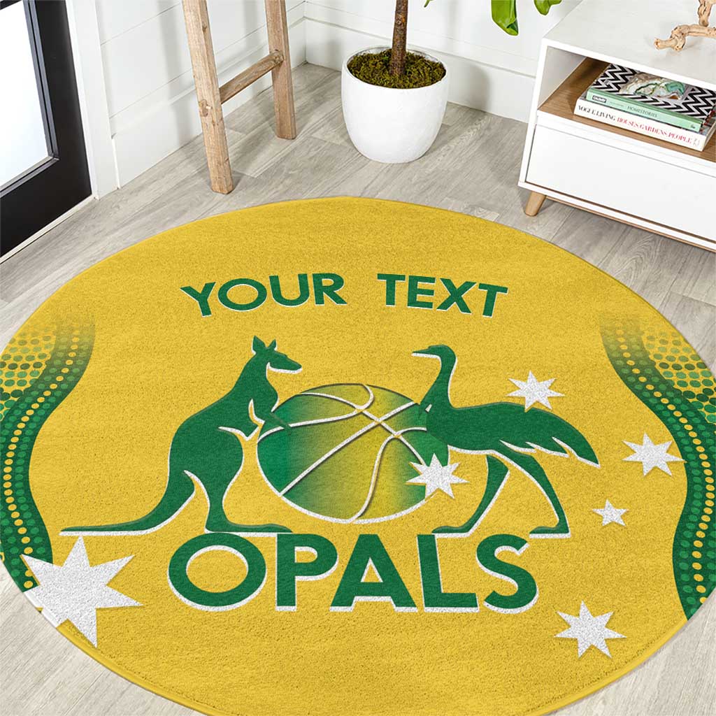 Custom Australia Opals Round Carpet Indigenous Art