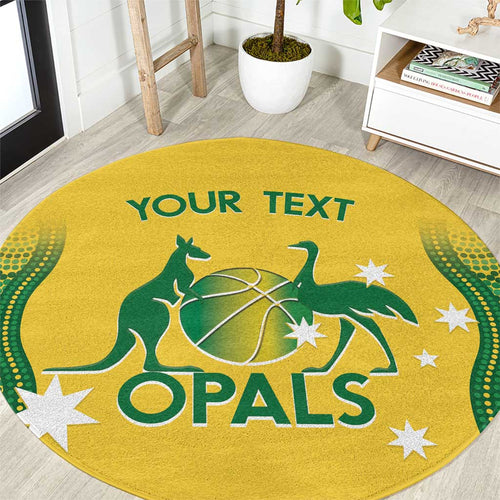 Custom Australia Opals Round Carpet Indigenous Art