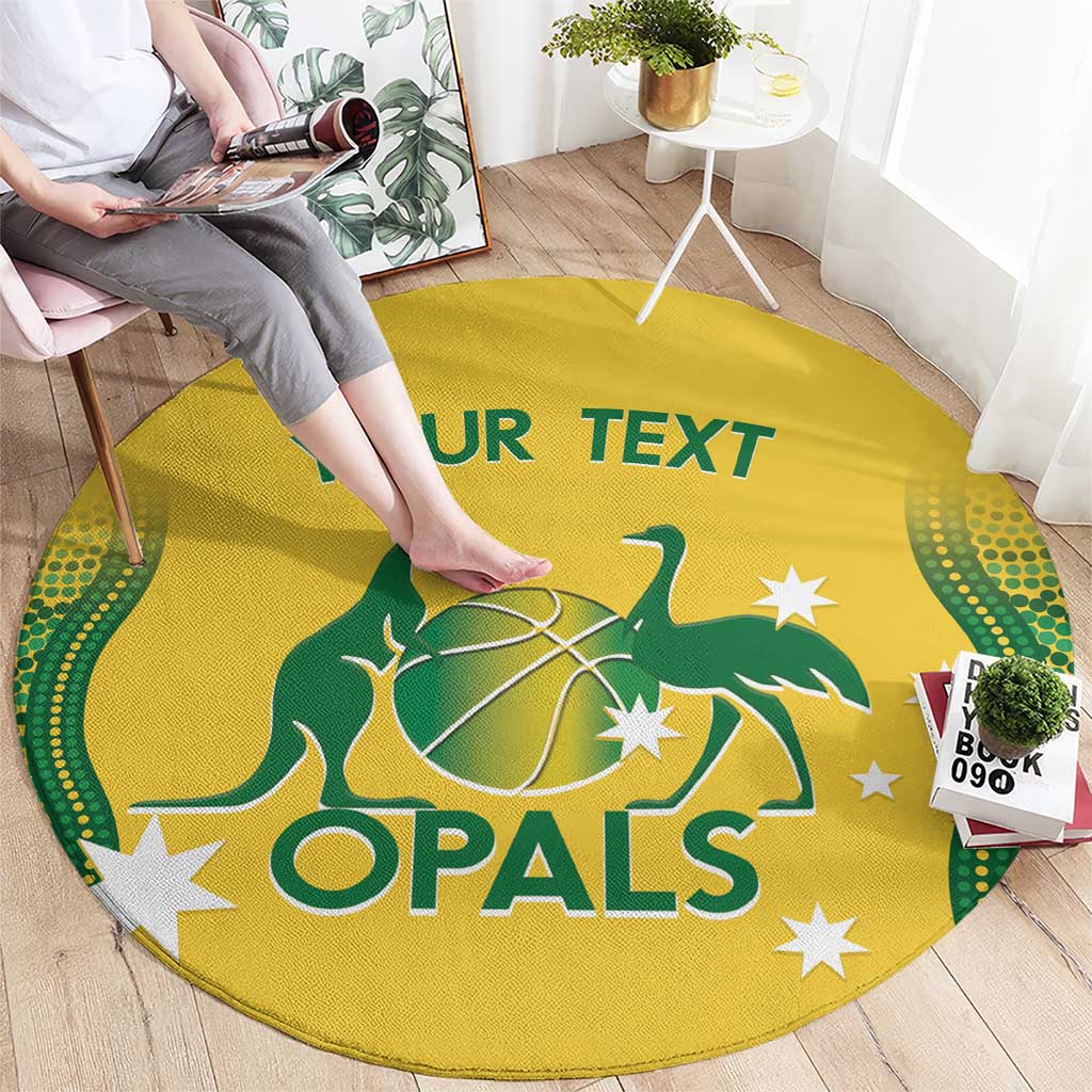 Custom Australia Opals Round Carpet Indigenous Art