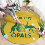 Custom Australia Opals Round Carpet Indigenous Art