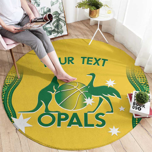Custom Australia Opals Round Carpet Indigenous Art