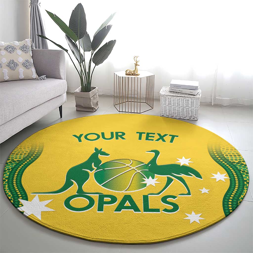 Custom Australia Opals Round Carpet Indigenous Art