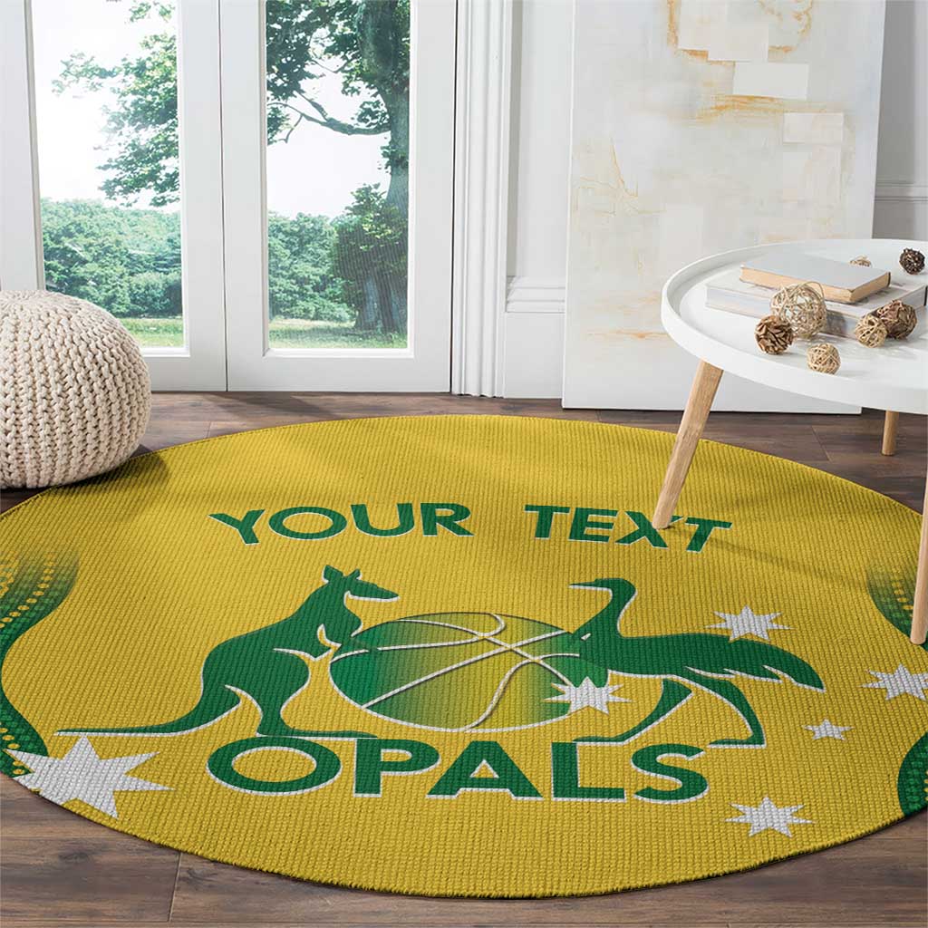 Custom Australia Opals Round Carpet Indigenous Art