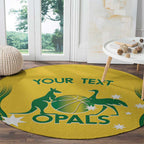Custom Australia Opals Round Carpet Indigenous Art