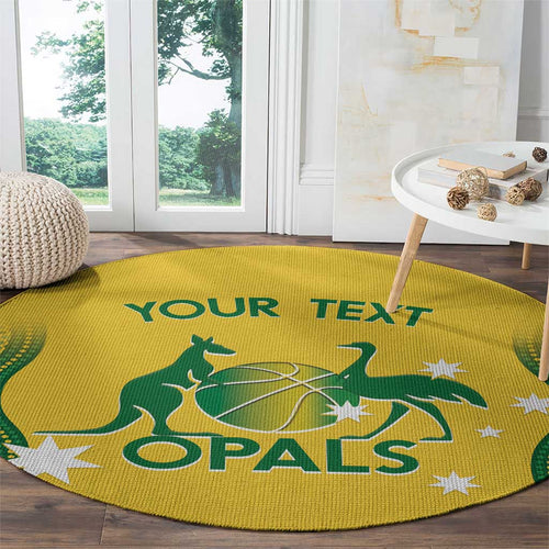 Custom Australia Opals Round Carpet Indigenous Art