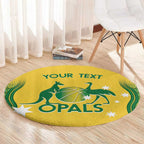 Custom Australia Opals Round Carpet Indigenous Art