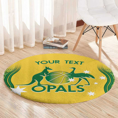 Custom Australia Opals Round Carpet Indigenous Art