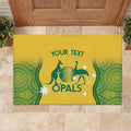 Custom Australia Opals Rubber Doormat Indigenous Art