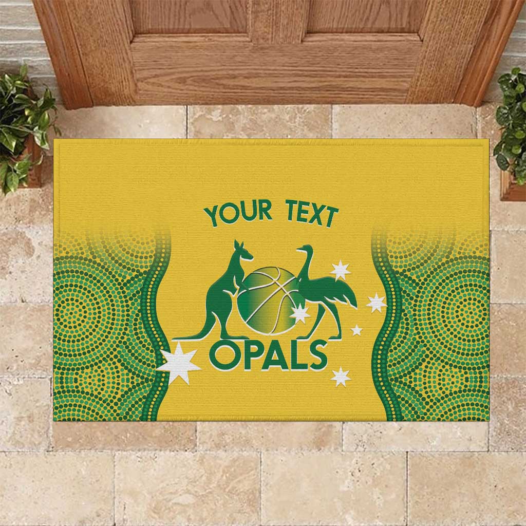 Custom Australia Opals Rubber Doormat Indigenous Art