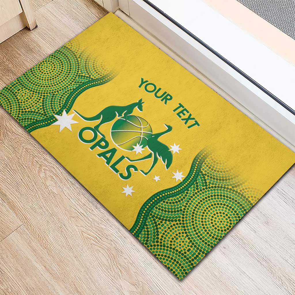 Custom Australia Opals Rubber Doormat Indigenous Art
