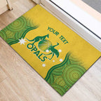Custom Australia Opals Rubber Doormat Indigenous Art