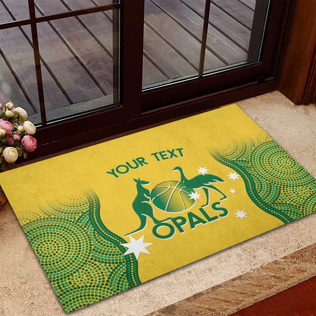 Custom Australia Opals Rubber Doormat Indigenous Art