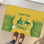 Custom Australia Opals Rubber Doormat Indigenous Art