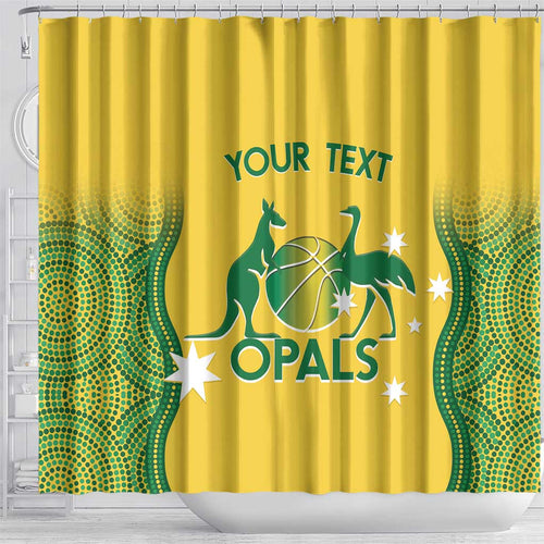 Custom Australia Opals Shower Curtain Indigenous Art