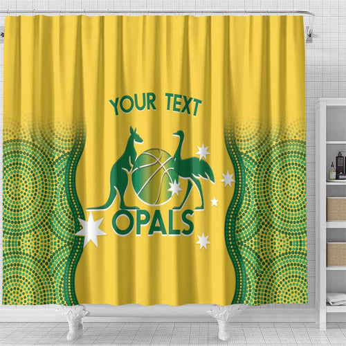 Custom Australia Opals Shower Curtain Indigenous Art