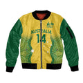 Custom Australia Opals Sleeve Zip Bomber Jacket Indigenous Art