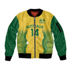 Custom Australia Opals Sleeve Zip Bomber Jacket Indigenous Art