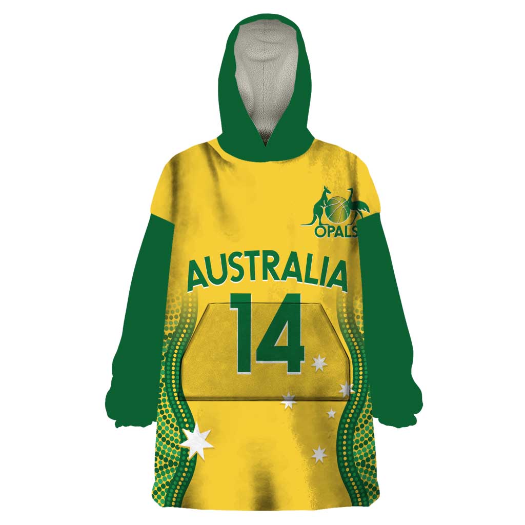 Custom Australia Opals Wearable Blanket Hoodie Indigenous Art
