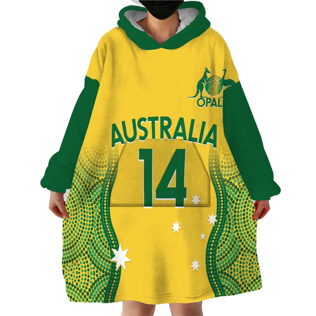 Custom Australia Opals Wearable Blanket Hoodie Indigenous Art