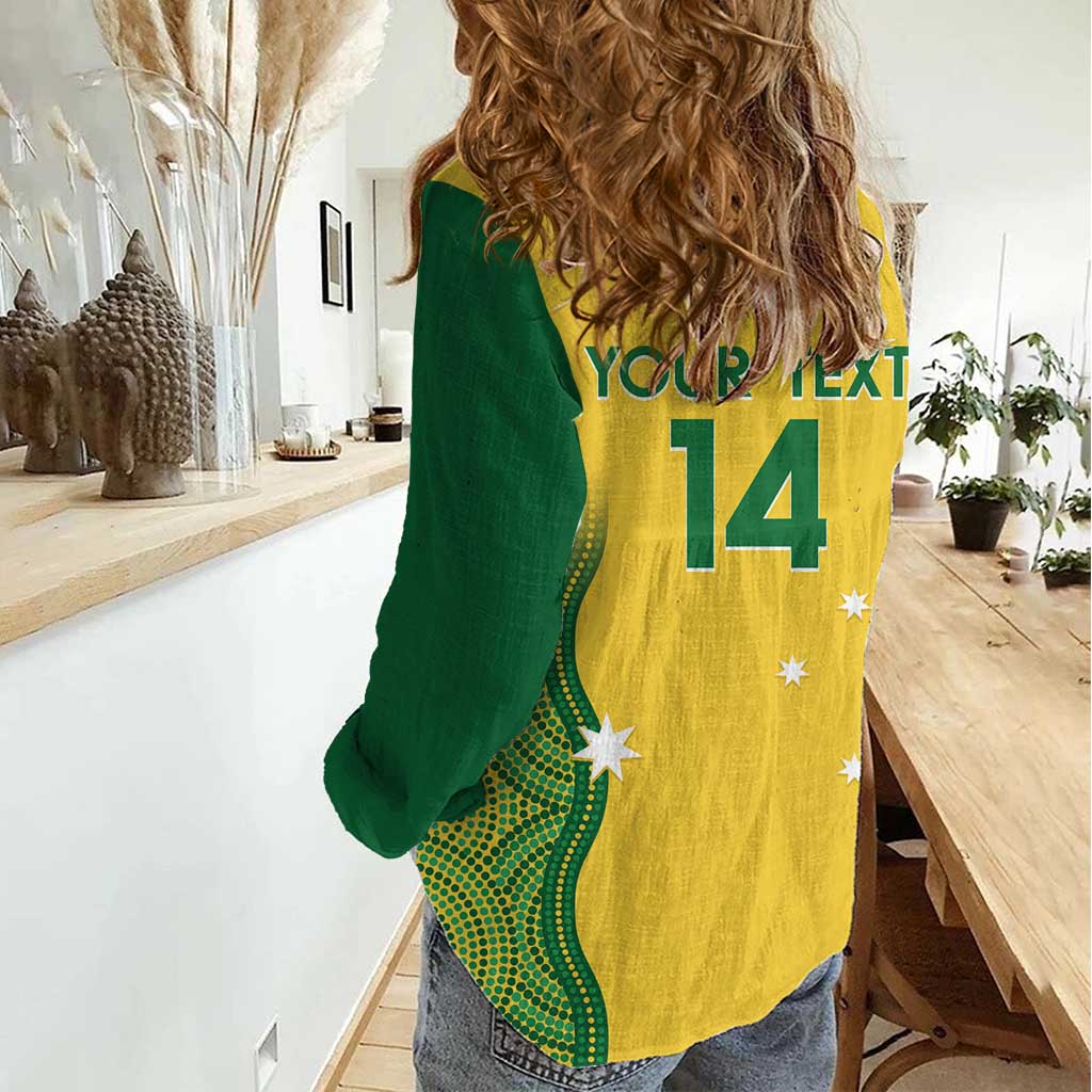 Custom Australia Opals Women Casual Shirt Indigenous Art