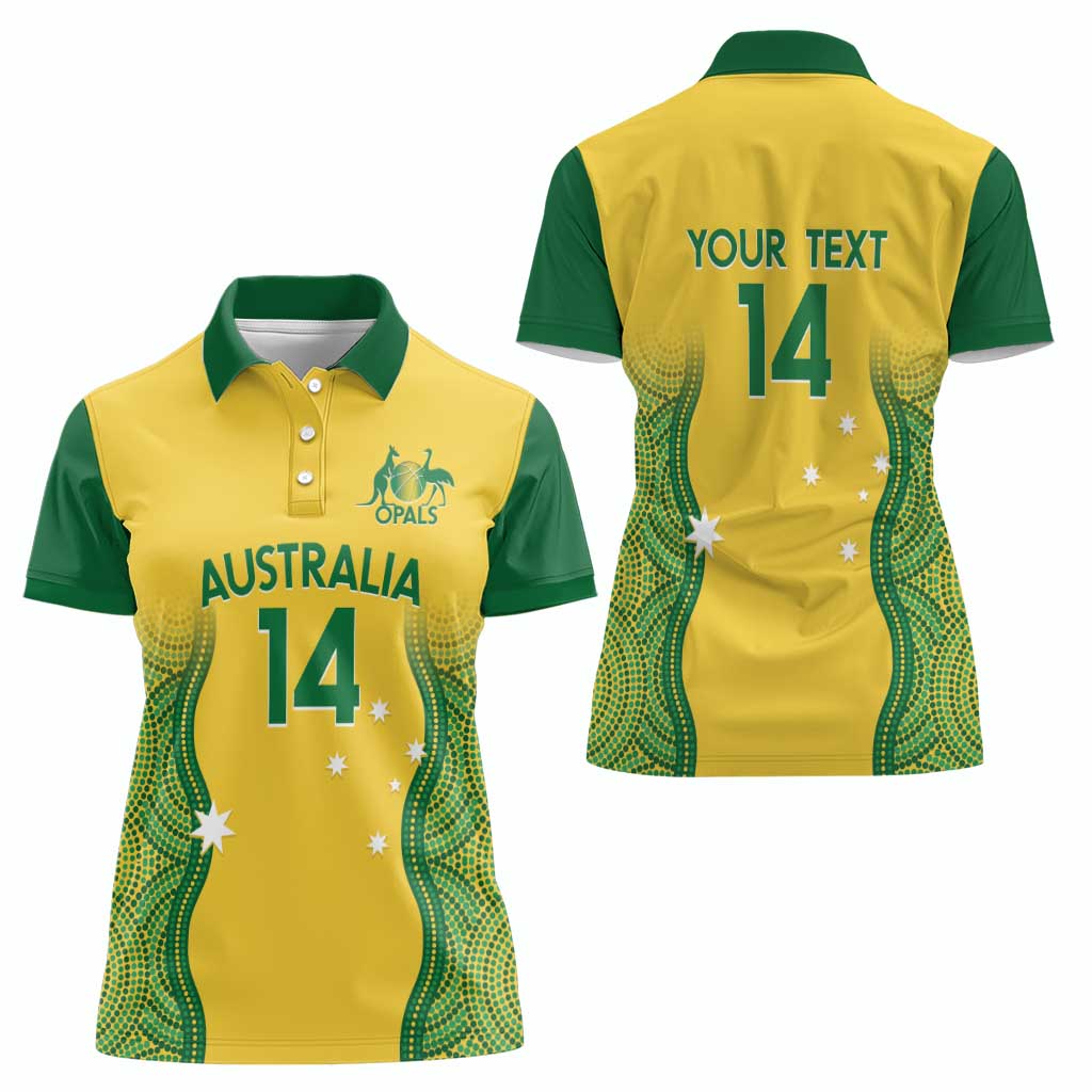 Custom Australia Opals Women Polo Shirt Indigenous Art