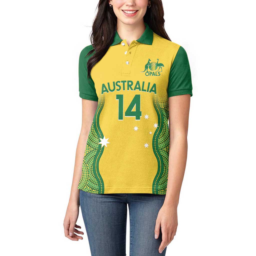 Custom Australia Opals Women Polo Shirt Indigenous Art