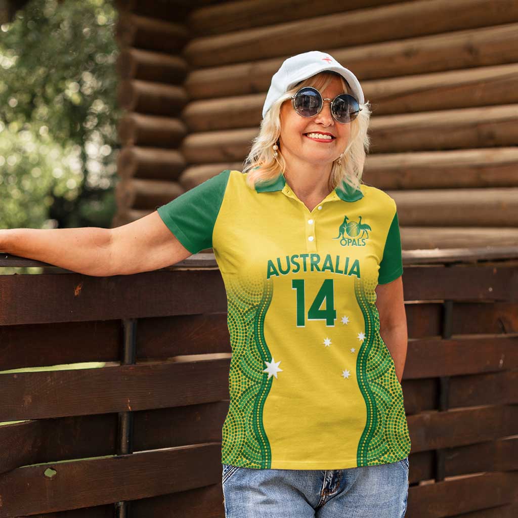 Custom Australia Opals Women Polo Shirt Indigenous Art